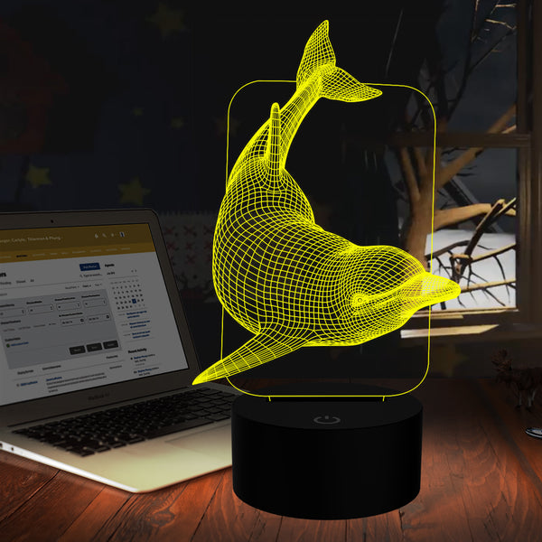 Click to open expanded view 3D Illusion Lamp Dolphin Led Night Light