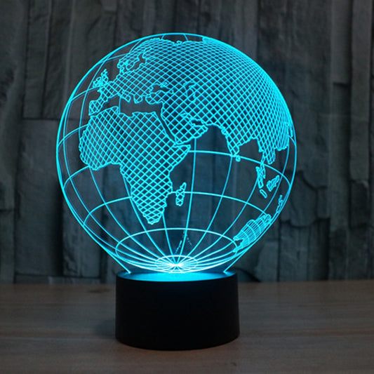 Europe Globe 3D Illusion Lamp Led Night Light with 7 Colors Flashing
