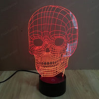 Scary Skull 3D Illusion Lamp Led Night Light with 7 Colors Flashing