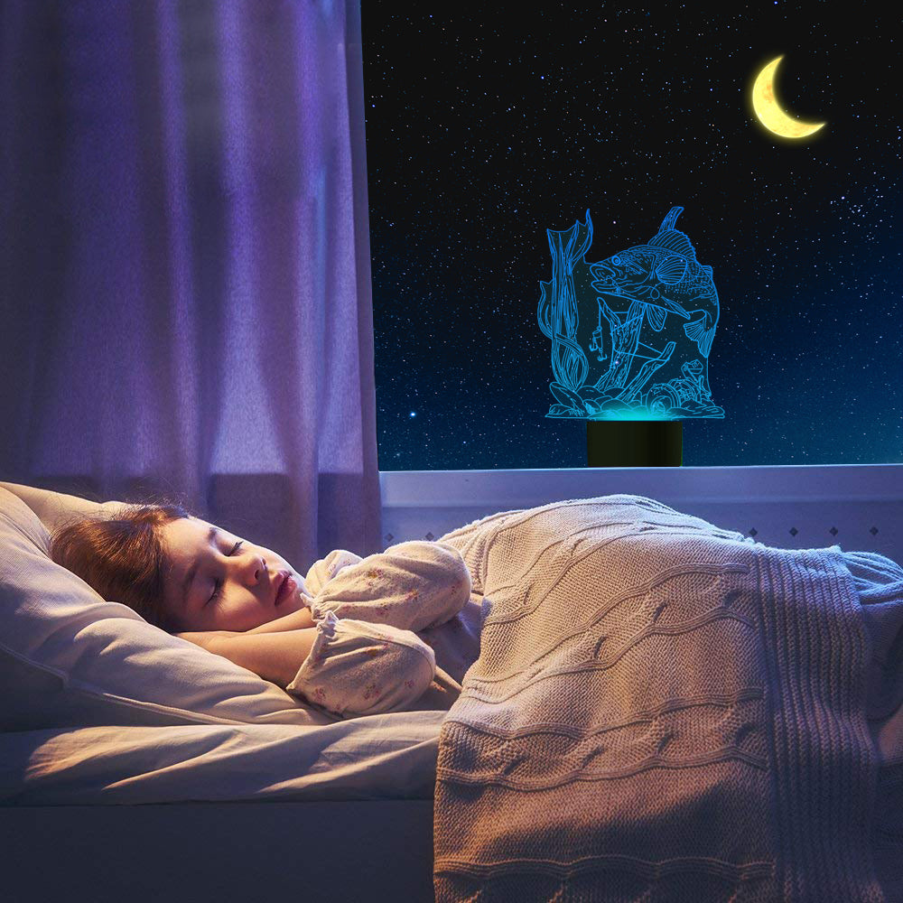 3D night light fishing LED illusion Lamp