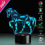 3D Illusion Lamp Puzzle Horse Led Night Light