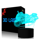 Motorbike 3D Illusion Lamp Led Night Light