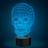 Scary Skull 3D Illusion Lamp Led Night Light with 7 Colors Flashing