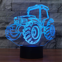 3D Optical Illusions Tractor LED Night Light