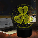 Romantic I Love You 3D Illusion Lamp Led Night Light