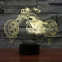 Novelty Motorcycle 3D Illusion Lamp Led Night Light