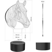 3D Illusion Lamp Horse Led Night Light