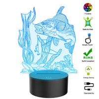 3D night light fishing LED illusion Lamp