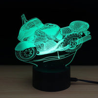 Motorbike 3D Illusion Lamp Led Night Light