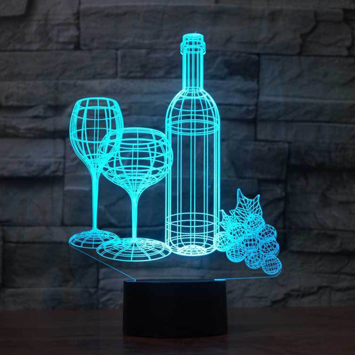 Wine Cup Bottle 3D Table Lamp Led 7 Colorful Acrylic Night Light