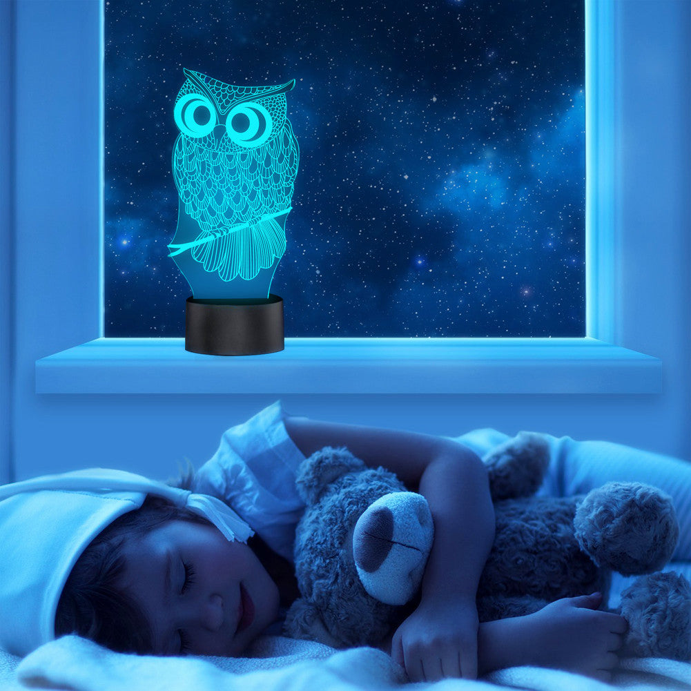 3D Illusion Lamp Owl Led Night Light