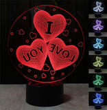 Romantic I Love You 3D Illusion Lamp Led Night Light