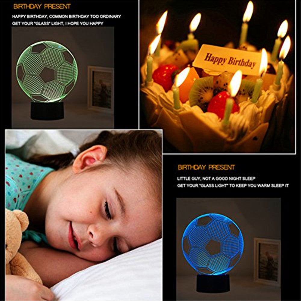 3D Illusion Lamp Football Led Night Light